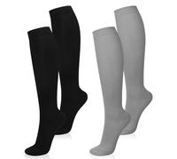 2 Pairs Compression Socks for Women and Men, 15-20 mmhg Support Socks Stockings for Swelling, Running, Flight, Nurse, Flight
