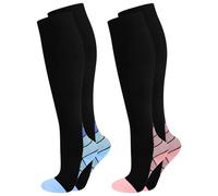 2 Pairs Compression Socks/Stockings for Men & Women,Support Socks Compression Stockings for Running, Swelling, Nurse, Flight, Nurses,Edema