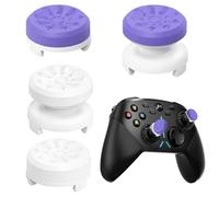 2 Pairs Controller Thumb Grips for PS5/XBOX/NS2/PS4, White/Purple, Silicone Thumb Stick Grips Caps to Help with Aim, Control and Accuracy Reduce Thumb Fatigue