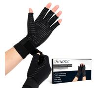 2 Pairs Copper Compression Gloves for Women Men, Wrist Reinforcement Fingerless Arthritis Compression Gloves for Relieving Carpal Tunnel Aches, Rheumatoid Pains, Joint Swell
