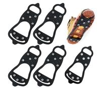 2 Pairs Crampons for Hiking Boots, Snow Claw Shoe Covers with 8 Teeth, Universal Non-slip Crampons, Ice Grippers Traction Cleats, Outdoor Anti Slip Winter Ice Traction Fit for Hiking Fishing Climbing