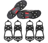 2 Pairs Crampons Spikes, Ice Cleats Non Slip Gripper Spikes with 8 Steel Studs Traction Cleats Microspikes Grips for Boots Shoes Climbing Mountaineering Hiking Walking on Ice Snow (M Size)