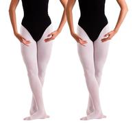 2 Pairs Dance Footed Ballet Tights, 60 Denier Full Foot Tights for Girls