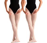 2 Pairs Dance Footed Ballet Tights, 60 Denier Full Foot Tights for Girls