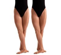 2 Pairs Dance Shimmer Footed Tights (3XL/4XL) (Toast)