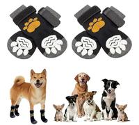 2 Pairs Dog Socks Paws Stop Licking, Anti Slip Dog Socks With Grips Adjustable Strap Breathable Cotton Paw Protectors For Dogs, Dog Paw Wound Recovery Boot For Injured Paws Hardwood Floor Walking (M)