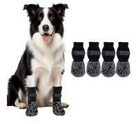 2 Pairs Dog Socks with Grippers Stop Licking Paws,Anti Slip Dog Shoes with Adjustable Strap Rubber Bottom for Hardwood Floor,Puppy Cat Paw Protectors for Indoor Outdoor Use (Black (Caterpillar), XS)