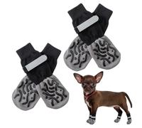 2 Pairs Dog Socks with Grippers Stop Licking Paws,Anti Slip Dog Shoes with Adjustable Straps Rubber Bottom for Hardwood Floors,Puppy Cat Paw Protectors for Indoor Outdoor Use (Black (Caterpillar), S)