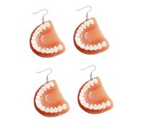 2 Pairs Drop Teeth Charm Fashion Vintage Weird Jewelry Earrings for Women Hang