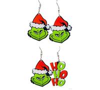 2 Pairs Earrings for Women, Christmas Earrings, Festive Holiday Jewelry for Christmas Parties, Costume Events, and Daily Fashion,Hallmark Festive Ornament, Festive Earring for Women