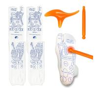2 Pairs Elastic Reflexology Socks Set, Serenity Steps Acupressure Charts Socks, Acupoint Foot Pressure Point Socks, Massage Socks with Trigger Point Massage Tool for Tired Relief Women Men