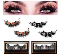 2 Pairs False Eyelashes, 3D Cat Eye Lashes D Curl Russian Strip Lashes Reusable Fake Eye Lashes Volume Soft Faux Mink Eyelash Dramatic Faux Mink Lashes