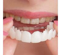 2 Pairs False Teeth Veneers Snap in Teeth, Upper and Lower Smile Teeth Veneers Fake Teeth, Instant Veneers Dentures Temporary Whitening Cosmetic Teeth Braces for Men and Women