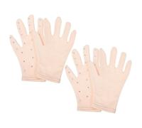 2 Pairs Figure Skating Gloves, Sparkling Elastic Fiber Tape Closure | Dirt Bike Gloves, Show Gloves, Ice Dancing Performances, Secure Fit, Glitter Design, Small Skin Colour