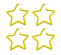 2 Pairs Five-Pointed Star Earrings, Women's Earrings, 80s Neon Earrings, Acrylic Retro Earrings, Suitable for Daily Life, Party and Prom (Pink, Yellow)