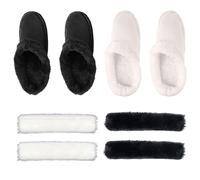 2 Pairs Fluffy Lined Inserts for Croc, Warm Removable Fuzzy Liners for Women and Men, Soft Fleece Shoe Insoles for Indoor and Outdoor Activities