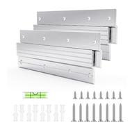 2 Pairs French Cleat Picture Hanger 12 Inch, Plate Hangers for Walls, Interlocking Wall Mounting Bracket Hardware Kit for Hanging Mirrors, Picture, Shelf, Whiteboard, Z Hanger Supports 36 kg