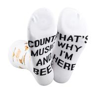 2 Pairs Funny Country Music And Beer Gift Country Music And Beer That's Why I'm Here Socks Country Music Lover Gift (UK, Alpha, One Size, Regular, Regular, Here Socks)