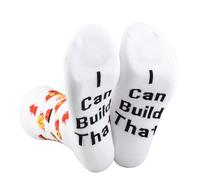 2 Pairs Funny Fireman Socks Firefighter Gift Fire Department Gift Fireman Grad Gift I Can Build That Gift (UK, Alpha, One Size, Regular, Regular, Build That)