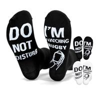 2 Pairs Funny Rugby Socks for Boys Men,Novelty Rugby Gifts for Men,Do Not Disturb Socks, Cotton Funky Gift Anti-slip Sock for Rugby Lovers, Thanksgiving Christmas Day Birthday Gifts (Rug-by)