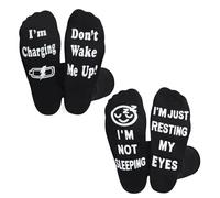 2 Pairs Funny Socks for Men Women Novelty Sock with Non-slip Grippers Game Cotton Calf Bed Socks Mens Stocking Fillers Gifts for Graduation Teacher Birthday Dad Husband Grandpa Teen Boys, Size 9-12