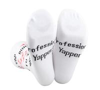 2 Pairs Funny Y2K Meme Gift Professional Yapper Socks Sarcastic Talker Gift Y2K Weirdcore Gift Born To Yap Gift (UK, Alpha, One Size, Regular, Regular, BORN TO YAP)
