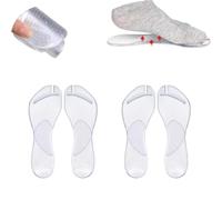 2 Pairs Gel Arch Support Cushion Insoles for Flip Flop Thong Sandals,Arch Support Flip Flop Thong Inserts Self Adhesive Gel Arch Support Cushion Insoles Pain Relie (Clear, L/XL)