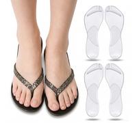 2 Pairs Gel Arch Support Cushion Insoles for Flip Flop Thong Sandals,Arch Support Flip Flop Thong Inserts Self Adhesive Gel Arch Support Cushion Insoles Pain Relie (Clear, S/M)