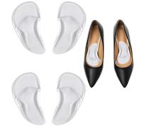 2 Pairs Gel Arch Support Insoles Adhesive High Arch Pad Clear Arch Cushions for Flat Feet High Arches Reliefing Foot Fatigue Fitting Most Shoes