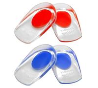 2 Pairs Gel Heel Cups, Cushion Inserts for Achilles Tendonitis, Plantar Fasciitis Support, Clear Silicone Heel Lifts, Orthotic Gel He-el Cups H-EEL, Foot Comfort Support Protectors for Women Men