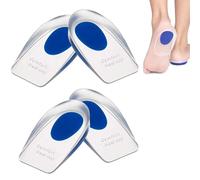 2 Pairs Gel Heel Cups, Silicone Heel Cup Pads for Plantar Fasciitis, Gel Insoles for Heels Foot Cushion Pads for Bone Spurs Pain Relief, Achilles Pain and Foot Care (UK 4-7/EU 35-39)