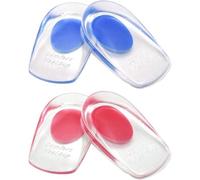 2 Pairs Gel Heel Cups, Silicone Heel Cup Pads for Plantar Fasciitis, Heel Spur & Achilles Pain, Gel Heel Cups and Cushions Absorbing Support (L)