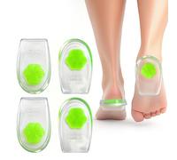 2 Pairs Gel Heel Cushion Pads for Men and Women, Silicone Heel Cups for Pain Relief, Gel Pads for Achilles Tendonitis Support, Insoles and Lifts for Comfortable Standing, High Cushion, Pads for Feet