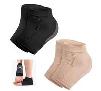 2 Pairs Gel Heel Socks, Heel Protectors Gel Ankle Compression Support Socks for Women Men - Two Colors heel socks for Plantar Fasciitis Cracked Heels Achilles Tendonitis Foot Blister Prevention
