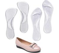 2 Pairs Gel Shoe Insoles for Women - Shock Absorbing Arch Support Inserts for Heels, Running, Walking, Work Shoes, Trim-to-Fit Comfort Foot Pads for All-Day Relief