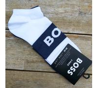 2 Pairs Genuine HUGO BOSS White / Blue LOW CUT Trainer SPORTS Socks HBCrate
