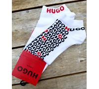 2 Pairs Genuine HUGO BOSS White Logo Low Cut Trainer Socks HB4