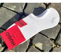 2 Pairs : Genuine HUGO BOSS White Low Cut Trainer Liners Socks 9-11 43-46 HB20