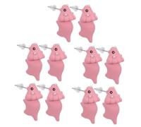 2 Pairs Girls Women Wearing Post Fashion Earrings Dog Bite Animal Ear Studs Polymer Clay White Miss Small Animals