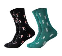 2 Pairs Golf Novelty Socks for Men, Funny Golf Gifts with Printed Designs - Comfortable Combed Cotton Blend Socks for Golfers, Christmas/Birthday Gifts for Husband, Dad, Grandpa | UK Sizes 8-10