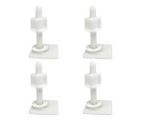 2 Pairs Great Square White Plastic Toilet Seat Hinge Bolt Screw for Top Mount Toilet Seat Hinges,with Plastic Nuts and Washers Parts Kit(Screw Outside Diameter:39mm/1.53in)