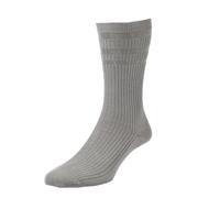 2 Pairs H.J. Hall Men's Cotton Rich Extra Wide Softop HJ191 Socks Sizes 6 - 13 (UK 11 - 13, Mid Grey)