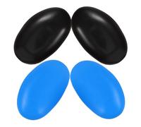 2 Pairs Hair Dye Ear Covers Plastic Ear Protection Caps | Salon Colouring, Chemical Splash Barrier, Comfortable Fit, Sl esign, Black and Blue Options