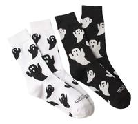 2 Pairs Halloween Socks Spooky Funny Ghost Bat Spider Crew Socks Novelty Socks for Halloween Costume Party Supplies