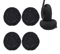 2 Pairs Headphone Earpad Covers,Stretchable Knit Fabric Earcup Protectors,Reusable Headphone Sweat Covers Washable and Stretchable Stretchable Fits 3.54"-4.13" Headsets 9-10.5cm(Black)