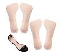 2 Pairs High Heel Cushion Inserts for Women, Self-Adhesive Comfortable Support Heel Pads, 3/4 Invisible Insoles Non-Slip Supportive Inserts for Open Toed Sandal Flat (Beige)