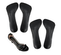 2 Pairs High Heel Cushion Inserts for Women, Self-Adhesive Comfortable Support Heel Pads, 3/4 Invisible Insoles Non-Slip Supportive Inserts for Open Toed Sandal Flat (Black)
