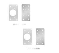 2 Pairs Hinge Repair Plate, Stainless Steel Flat Fixing Brace Bracket Mounting Plate with Screws, Kitchen Door Hinge Repair Plate for Wood Furniture Drawer