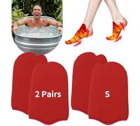 2 Pairs Ice Bath Toe Socks, Cold Plunge Toe Covers, Ice Bath Toe Booties Cold Plunge Toe Booties, Cold Plunge Tub Accessories, Reusable Neoprene Toe Warmers for Cold Plunge at Home S-Red