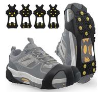 2 Pairs Ice Snow Grips Over Shoe Boots Traction Cleats Crampons for Walking on Ice&Snow Anti Slip Cleat Fasten Quickly Easily Over Footwear (Small(2.5-4 men/4-5.5 Women))